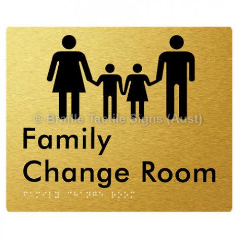 Braille Sign Family Change Room - Braille Tactile Signs (Aust) - BTS293-aliG - Fully Custom Signs - Fast Shipping - High Quality - Australian Made &amp; Owned
