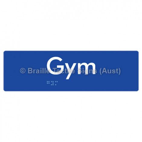 Braille Sign Gym - Braille Tactile Signs (Aust) - BTS300-blu - Fully Custom Signs - Fast Shipping - High Quality - Australian Made &amp; Owned