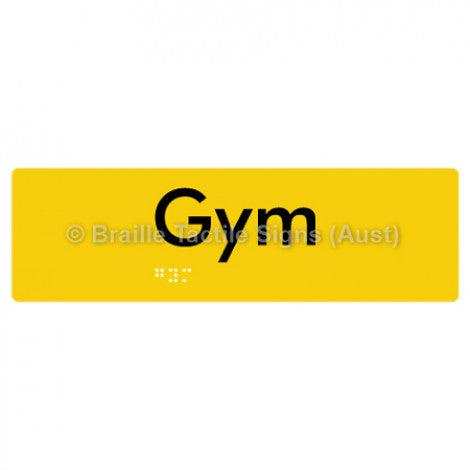 Braille Sign Gym - Braille Tactile Signs (Aust) - BTS300-yel - Fully Custom Signs - Fast Shipping - High Quality - Australian Made &amp; Owned