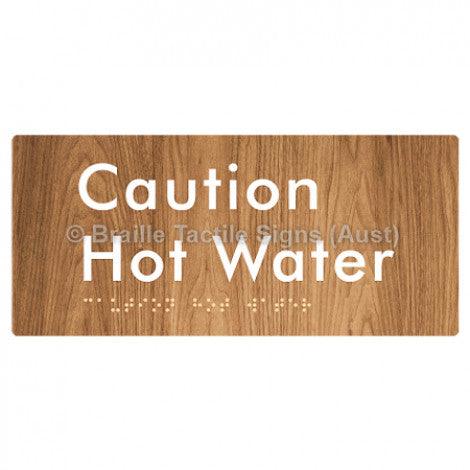 Braille Sign Caution Hot Water - Braille Tactile Signs (Aust) - BTS301-wdg - Fully Custom Signs - Fast Shipping - High Quality - Australian Made &amp; Owned