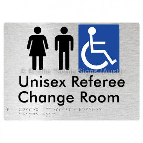 Braille Sign Unisex Accessible Referee Change Room - Braille Tactile Signs (Aust) - BTS304-aliB - Fully Custom Signs - Fast Shipping - High Quality - Australian Made &amp; Owned