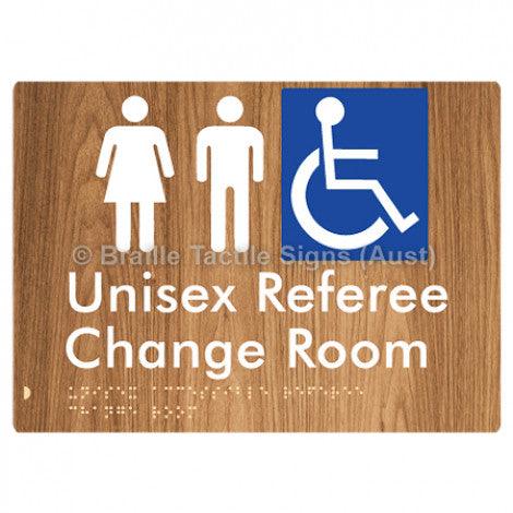 Braille Sign Unisex Accessible Referee Change Room - Braille Tactile Signs (Aust) - BTS304-wdg - Fully Custom Signs - Fast Shipping - High Quality - Australian Made &amp; Owned