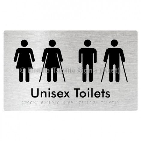 Braille Sign Unisex Toilets with Ambulant Cubicle - Braille Tactile Signs (Aust) - BTS308-aliB - Fully Custom Signs - Fast Shipping - High Quality - Australian Made &amp; Owned