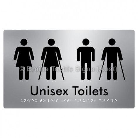 Braille Sign Unisex Toilets with Ambulant Cubicle - Braille Tactile Signs (Aust) - BTS308-aliS - Fully Custom Signs - Fast Shipping - High Quality - Australian Made &amp; Owned