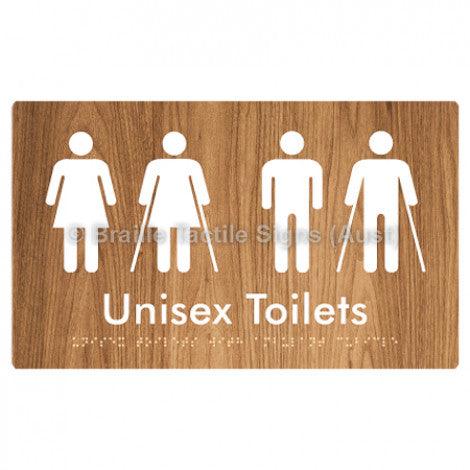 Braille Sign Unisex Toilets with Ambulant Cubicle - Braille Tactile Signs (Aust) - BTS308-wdg - Fully Custom Signs - Fast Shipping - High Quality - Australian Made &amp; Owned
