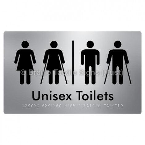 Braille Sign Unisex Toilets with Ambulant Cubicle w/ Air Lock - Braille Tactile Signs (Aust) - BTS308-AL-aliS - Fully Custom Signs - Fast Shipping - High Quality - Australian Made &amp; Owned
