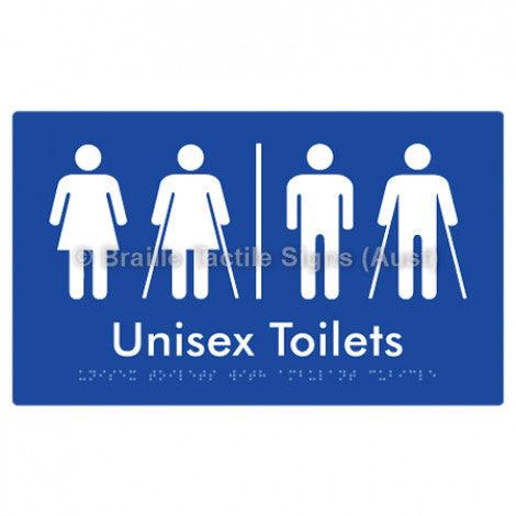 Braille Sign Unisex Toilets with Ambulant Cubicle w/ Air Lock - Braille Tactile Signs (Aust) - BTS308-AL-blu - Fully Custom Signs - Fast Shipping - High Quality - Australian Made &amp; Owned