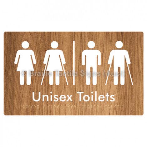 Braille Sign Unisex Toilets with Ambulant Cubicle w/ Air Lock - Braille Tactile Signs (Aust) - BTS308-AL-wdg - Fully Custom Signs - Fast Shipping - High Quality - Australian Made &amp; Owned