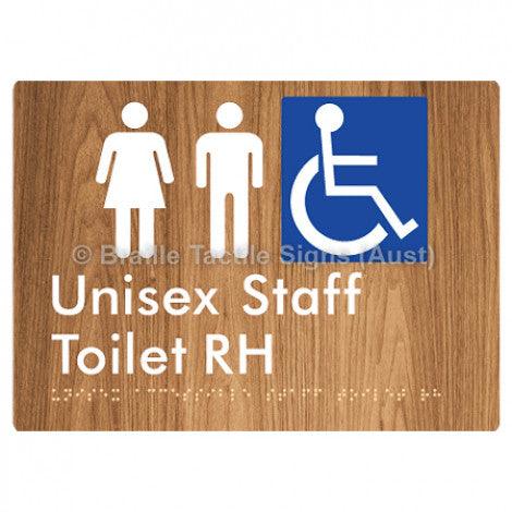 Braille Sign Unisex Accessible Staff Toilet RH - Braille Tactile Signs (Aust) - BTS312RH-wdg - Fully Custom Signs - Fast Shipping - High Quality - Australian Made &amp; Owned
