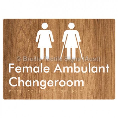 Braille Sign Female Ambulant Changeroom - Braille Tactile Signs (Aust) - BTS313-wdg - Fully Custom Signs - Fast Shipping - High Quality - Australian Made &amp; Owned