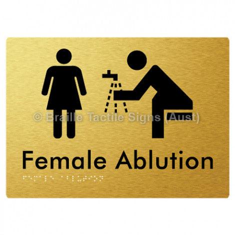 Braille Sign Female Ablution - Braille Tactile Signs (Aust) - BTS317-aliG - Fully Custom Signs - Fast Shipping - High Quality - Australian Made &amp; Owned