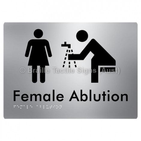 Braille Sign Female Ablution - Braille Tactile Signs (Aust) - BTS317-aliS - Fully Custom Signs - Fast Shipping - High Quality - Australian Made &amp; Owned