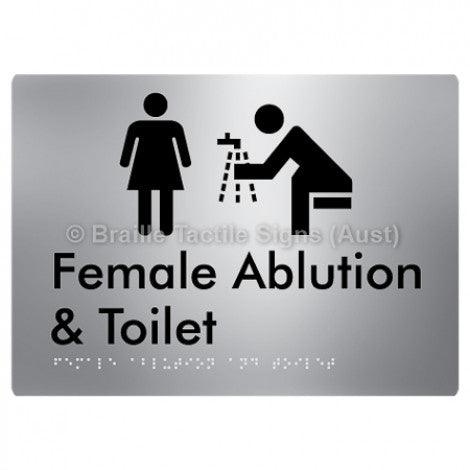 Braille Sign Female Ablution & Toilet - Braille Tactile Signs (Aust) - BTS319-aliS - Fully Custom Signs - Fast Shipping - High Quality - Australian Made &amp; Owned