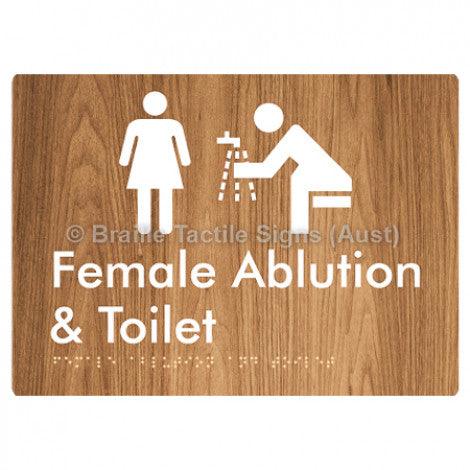 Braille Sign Female Ablution & Toilet - Braille Tactile Signs (Aust) - BTS319-wdg - Fully Custom Signs - Fast Shipping - High Quality - Australian Made &amp; Owned