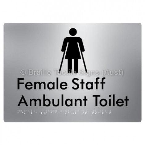 Braille Sign Female Staff Ambulant Toilet - Braille Tactile Signs (Aust) - BTS333-aliS - Fully Custom Signs - Fast Shipping - High Quality - Australian Made &amp; Owned