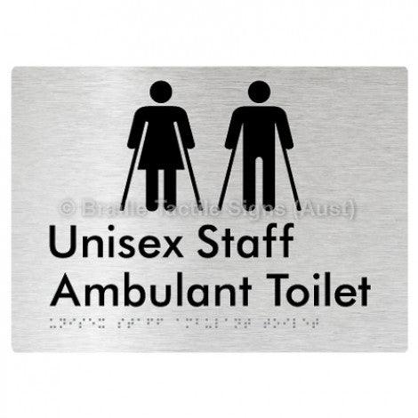 Braille Sign Unisex Staff Ambulant Toilet - Braille Tactile Signs (Aust) - BTS335-aliB - Fully Custom Signs - Fast Shipping - High Quality - Australian Made &amp; Owned