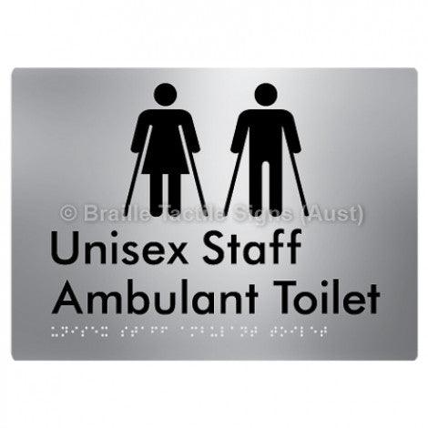 Braille Sign Unisex Staff Ambulant Toilet - Braille Tactile Signs (Aust) - BTS335-aliS - Fully Custom Signs - Fast Shipping - High Quality - Australian Made &amp; Owned