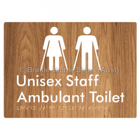 Braille Sign Unisex Staff Ambulant Toilet - Braille Tactile Signs (Aust) - BTS335-wdg - Fully Custom Signs - Fast Shipping - High Quality - Australian Made &amp; Owned