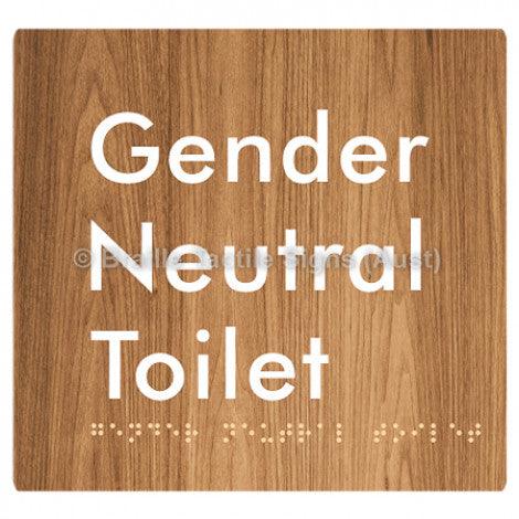 Braille Sign Gender Neutral Toilet - Braille Tactile Signs (Aust) - BTS339-wdg - Fully Custom Signs - Fast Shipping - High Quality - Australian Made &amp; Owned