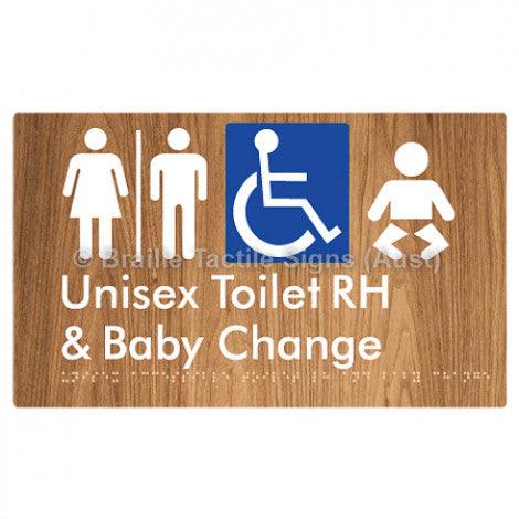 Braille Sign Unisex Accessible Toilet RH and Baby Change w/ Air Lock - Braille Tactile Signs (Aust) - BTS33RHn-AL-wdg - Fully Custom Signs - Fast Shipping - High Quality - Australian Made &amp; Owned