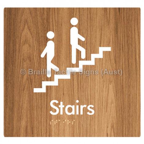 Braille Sign Stairs - Braille Tactile Signs (Aust) - BTS34-wdg - Fully Custom Signs - Fast Shipping - High Quality - Australian Made &amp; Owned