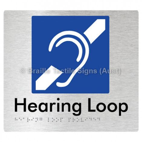Braille Sign Hearing Loop Provided - Braille Tactile Signs (Aust) - BTS350-aliB - Fully Custom Signs - Fast Shipping - High Quality - Australian Made &amp; Owned