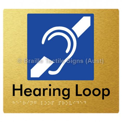 Braille Sign Hearing Loop Provided - Braille Tactile Signs (Aust) - BTS350-aliG - Fully Custom Signs - Fast Shipping - High Quality - Australian Made &amp; Owned