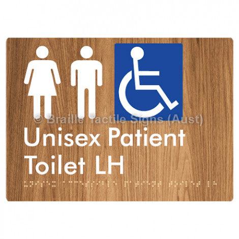 Braille Sign Unisex Accessible Patient Toilet LH - Braille Tactile Signs (Aust) - BTS351-LH-wdg - Fully Custom Signs - Fast Shipping - High Quality - Australian Made &amp; Owned