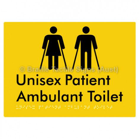 Braille Sign Unisex Patient Ambulant Toilet - Braille Tactile Signs (Aust) - BTS353-yel - Fully Custom Signs - Fast Shipping - High Quality - Australian Made &amp; Owned
