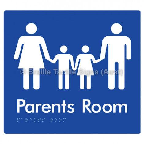 Braille Sign Parents Room - Braille Tactile Signs (Aust) - BTS36-blu - Fully Custom Signs - Fast Shipping - High Quality - Australian Made &amp; Owned