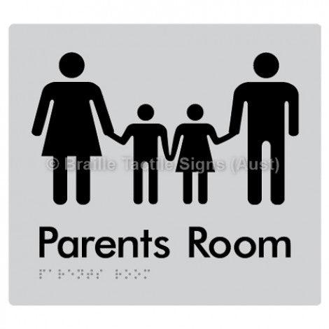 Braille Sign Parents Room - Braille Tactile Signs (Aust) - BTS36-slv - Fully Custom Signs - Fast Shipping - High Quality - Australian Made &amp; Owned
