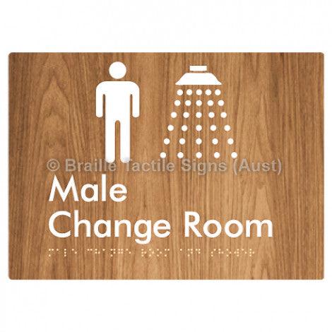 Braille Sign Male Change Room and Shower - Braille Tactile Signs (Aust) - BTS375-wdg - Fully Custom Signs - Fast Shipping - High Quality - Australian Made &amp; Owned