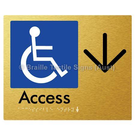 Braille Sign Accessible Entry w/ Large Arrow: - Braille Tactile Signs (Aust) - BTS37->D-aliG - Fully Custom Signs - Fast Shipping - High Quality - Australian Made &amp; Owned