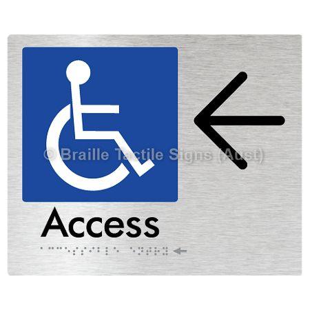 Braille Sign Accessible Entry w/ Large Arrow: - Braille Tactile Signs (Aust) - BTS37->L-aliB - Fully Custom Signs - Fast Shipping - High Quality - Australian Made &amp; Owned