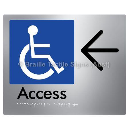 Braille Sign Accessible Entry w/ Large Arrow: - Braille Tactile Signs (Aust) - BTS37->L-aliS - Fully Custom Signs - Fast Shipping - High Quality - Australian Made &amp; Owned