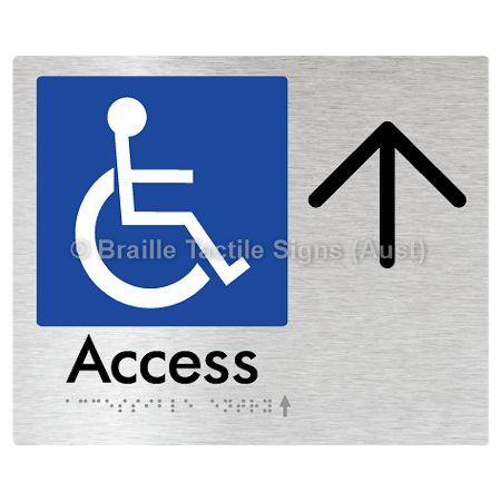 Braille Sign Accessible Entry w/ Large Arrow: - Braille Tactile Signs (Aust) - BTS37->U-aliB - Fully Custom Signs - Fast Shipping - High Quality - Australian Made &amp; Owned