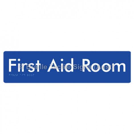 Braille Sign First Aid Room - Braille Tactile Signs (Aust) - BTS55-blu - Fully Custom Signs - Fast Shipping - High Quality - Australian Made &amp; Owned