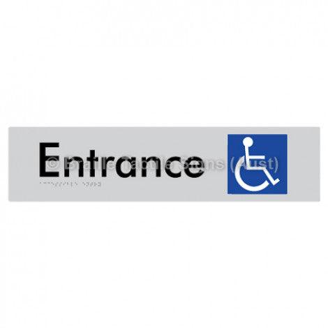 Braille Sign Accessible Entry - Braille Tactile Signs (Aust) - BTS59-slv - Fully Custom Signs - Fast Shipping - High Quality - Australian Made &amp; Owned