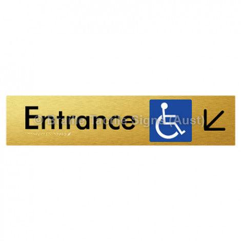 Braille Sign Accessible Entry w/ Large Arrow: DL - Braille Tactile Signs (Aust) - BTS59->DL-aliG - Fully Custom Signs - Fast Shipping - High Quality - Australian Made &amp; Owned