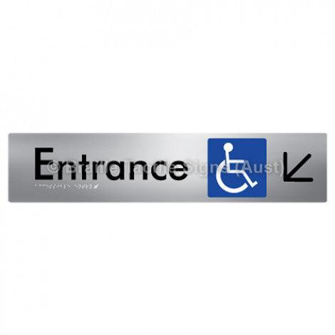 Braille Sign Accessible Entry w/ Large Arrow: DL - Braille Tactile Signs (Aust) - BTS59->DL-aliS - Fully Custom Signs - Fast Shipping - High Quality - Australian Made &amp; Owned