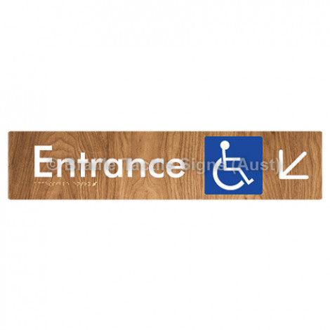 Braille Sign Accessible Entry w/ Large Arrow: DL - Braille Tactile Signs (Aust) - BTS59->DL-wdg - Fully Custom Signs - Fast Shipping - High Quality - Australian Made &amp; Owned