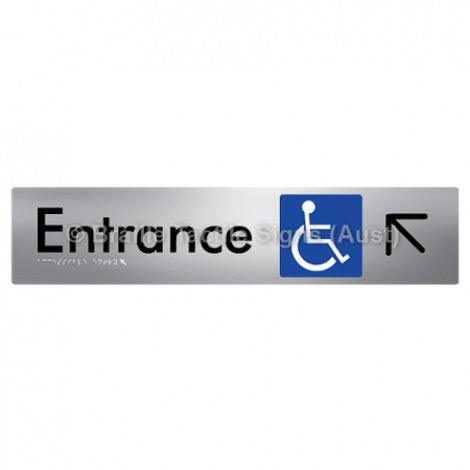 Braille Sign Accessible Entry w/ Large Arrow: UL - Braille Tactile Signs (Aust) - BTS59->UL-aliS - Fully Custom Signs - Fast Shipping - High Quality - Australian Made &amp; Owned