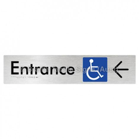Braille Sign Accessible Entry w/ Large Arrow: - Braille Tactile Signs (Aust) - BTS59->L-aliB - Fully Custom Signs - Fast Shipping - High Quality - Australian Made &amp; Owned