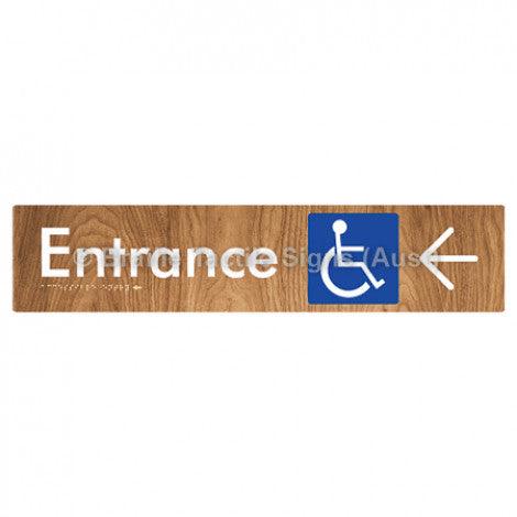 Braille Sign Accessible Entry w/ Large Arrow: - Braille Tactile Signs (Aust) - BTS59->L-wdg - Fully Custom Signs - Fast Shipping - High Quality - Australian Made &amp; Owned