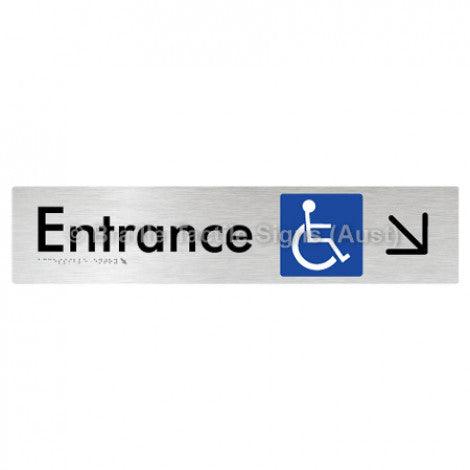 Braille Sign Accessible Entry w/ Large Arrow: DR - Braille Tactile Signs (Aust) - BTS59->DR-aliB - Fully Custom Signs - Fast Shipping - High Quality - Australian Made &amp; Owned