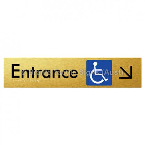 Braille Sign Accessible Entry w/ Large Arrow: DR - Braille Tactile Signs (Aust) - BTS59->DR-aliG - Fully Custom Signs - Fast Shipping - High Quality - Australian Made &amp; Owned