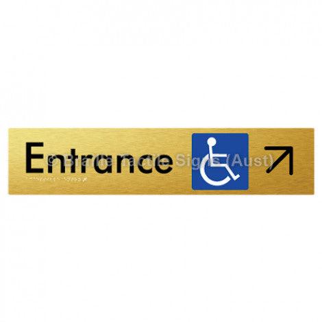 Braille Sign Accessible Entry w/ Large Arrow: UR - Braille Tactile Signs (Aust) - BTS59->UR-aliG - Fully Custom Signs - Fast Shipping - High Quality - Australian Made &amp; Owned