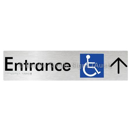 Braille Sign Accessible Entry w/ Large Arrow: - Braille Tactile Signs (Aust) - BTS59->U-aliB - Fully Custom Signs - Fast Shipping - High Quality - Australian Made &amp; Owned