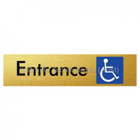 Braille Sign Accessible Entry - Braille Tactile Signs (Aust) - BTS59-aliG - Fully Custom Signs - Fast Shipping - High Quality - Australian Made &amp; Owned