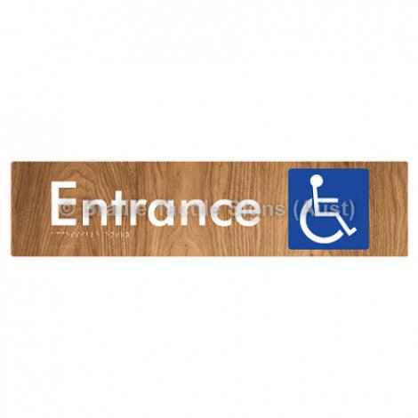 Braille Sign Accessible Entry - Braille Tactile Signs (Aust) - BTS59-wdg - Fully Custom Signs - Fast Shipping - High Quality - Australian Made &amp; Owned